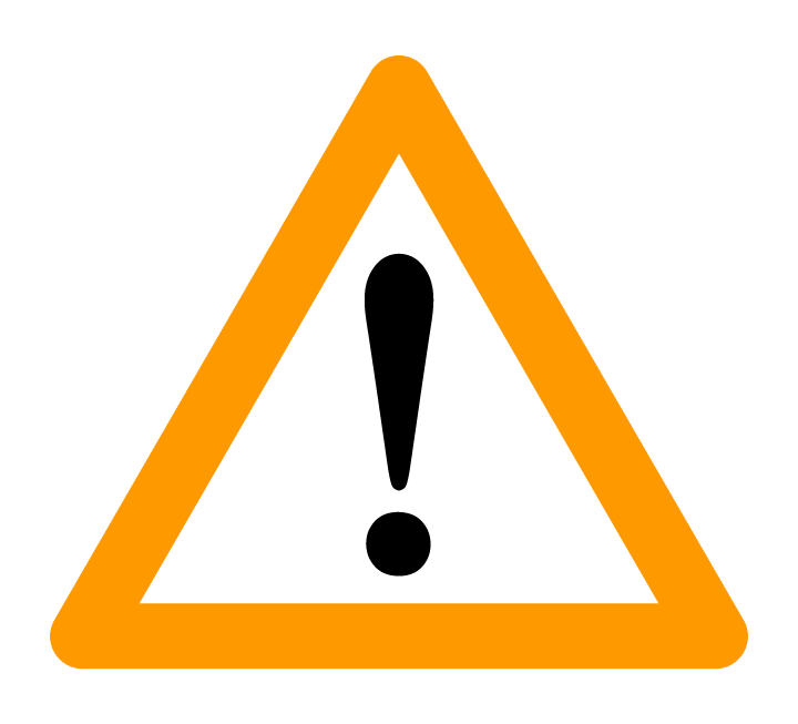 black and orange warning symbol